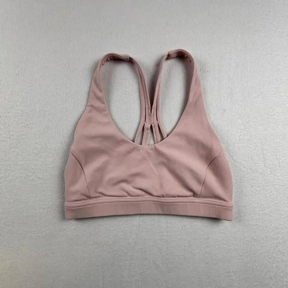 Lululemon Pink Cross Back Sports Bra Women’s Size 4 Yoga Strappy